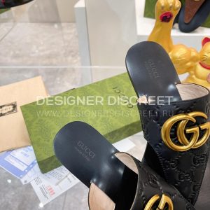 GUCCI INTERLOCKING G THONG SANDAL BLACK 739048 - Image 7