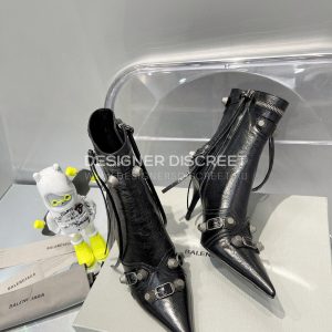 BALENCIAGA WOMEN'S CAGOLE 90MM BOOTIE BLACK 694379WA - Image 3