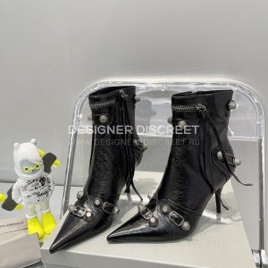 BALENCIAGA WOMEN'S CAGOLE 90MM BOOTIE BLACK 694379WA - Image 4