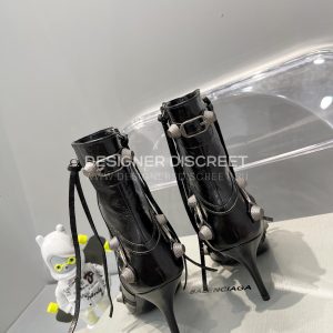 BALENCIAGA WOMEN'S CAGOLE 90MM BOOTIE BLACK 694379WA - Image 8