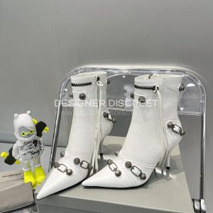 BALENCIAGA WOMEN'S CAGOLE 90MM BOOTIE WHITE 694379WA - Image 4