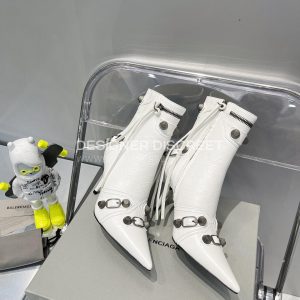 BALENCIAGA WOMEN'S CAGOLE 90MM BOOTIE WHITE 694379WA - Image 5