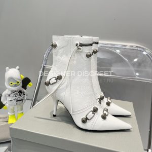 BALENCIAGA WOMEN'S CAGOLE 90MM BOOTIE WHITE 694379WA - Image 7