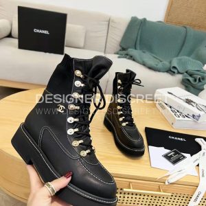 CHANEL COMBAT BOOTS BLACK G39162 - Image 4