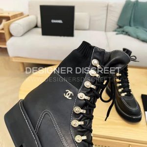 CHANEL COMBAT BOOTS BLACK G39162 - Image 6