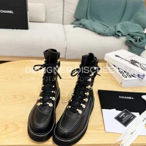CHANEL COMBAT BOOTS BLACK G39162 - Image 9