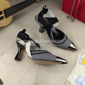 FENDI COLIBRI SLINGBACK PUMPS BLACK AND WHITE 8J8411AN - Image 3
