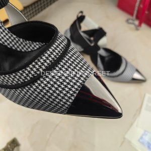 FENDI COLIBRI SLINGBACK PUMPS BLACK AND WHITE 8J8411AN - Image 9