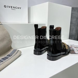 GIVENCHY CHAIN LEATHER CHELSEA BOOTS BLACK BH603BH135 - Image 5