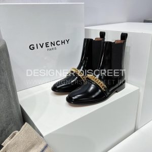GIVENCHY CHAIN LEATHER CHELSEA BOOTS BLACK BH603BH135 - Image 6
