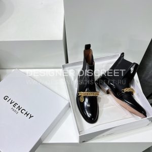 GIVENCHY CHAIN LEATHER CHELSEA BOOTS BLACK BH603BH135 - Image 9