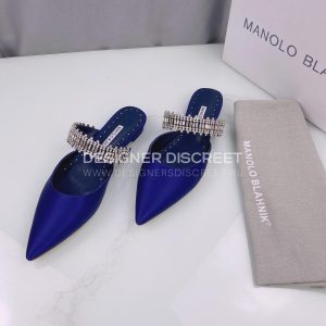 MANOLO BLAHNIK LUTARAFLAT DARK BLUE 421-1156-0009 - Image 3