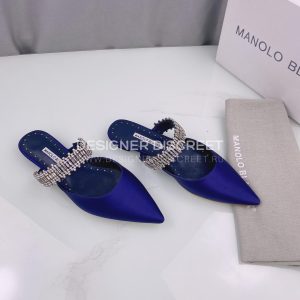 MANOLO BLAHNIK LUTARAFLAT DARK BLUE 421-1156-0009 - Image 5