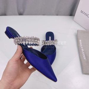 MANOLO BLAHNIK LUTARAFLAT DARK BLUE 421-1156-0009 - Image 6