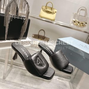 PRADA SOFT NAPPA LEATHER MULES BLACK 1XX590 - Image 4