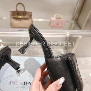 PRADA SOFT NAPPA LEATHER MULES BLACK 1XX590 - Image 8