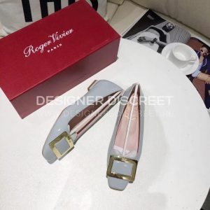 ROGER VIVIER TROMPETTE METAL BUCKLE PUMPS GREY RVW40015 - Image 4