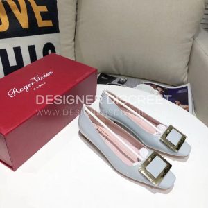 ROGER VIVIER TROMPETTE METAL BUCKLE PUMPS GREY RVW40015 - Image 6