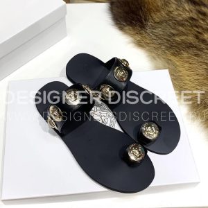 VERSACE FLAT SANDALS BLACK DSR257C - Image 3