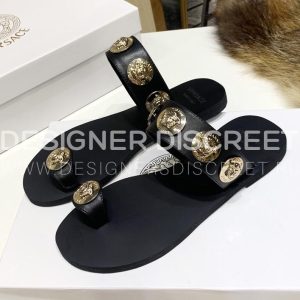 VERSACE FLAT SANDALS BLACK DSR257C - Image 4