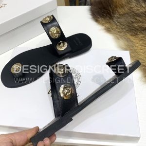 VERSACE FLAT SANDALS BLACK DSR257C - Image 5