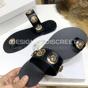 VERSACE FLAT SANDALS BLACK DSR257C - Image 6