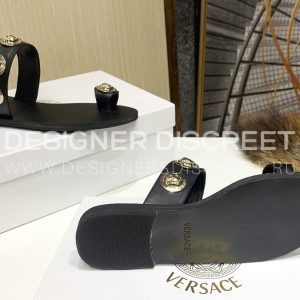 VERSACE FLAT SANDALS BLACK DSR257C - Image 9