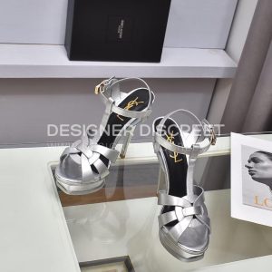 YVES SAINT LAURENT TRIBUTE PLATFORM SANDALS SILVER 5342770PS - Image 6