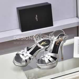 YVES SAINT LAURENT TRIBUTE PLATFORM SANDALS SILVER 5342770PS - Image 8