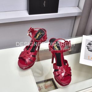 YVES SAINT LAURENT TRIBUTE PLATFORM SANDALS RED 315487AAA - Image 3