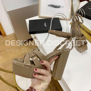 YVES SAINT LAURENT TRIBUTE PLATFORM SANDALS KHAKI 315487AAA - Image 5