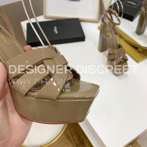 YVES SAINT LAURENT TRIBUTE PLATFORM SANDALS KHAKI 315487AAA - Image 8